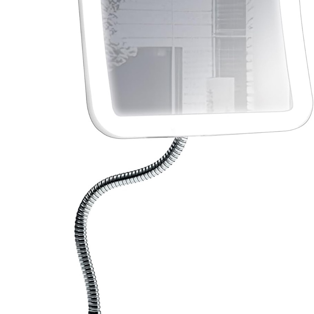 Fancii LED Makeup Mirror - 10x Magnification Flexible Silver Vanity Mirror